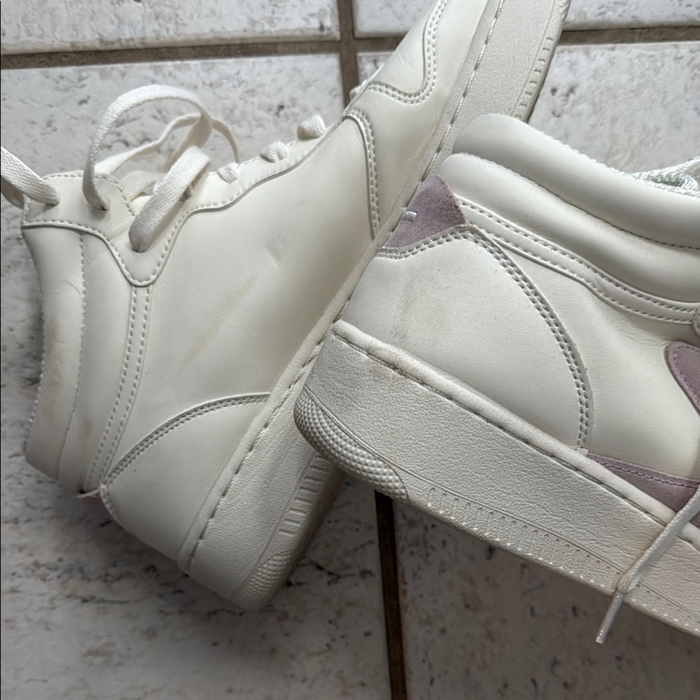 Skechers Cream and Pink High-Top Sneakers - Picture 4 of 5